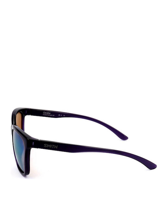 Smith Unisex Sunglasses With Purple Frame And Green Lens