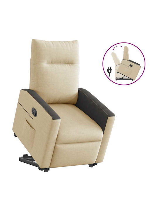 Relax Armchair with Footstool Cream 50x54x100cm