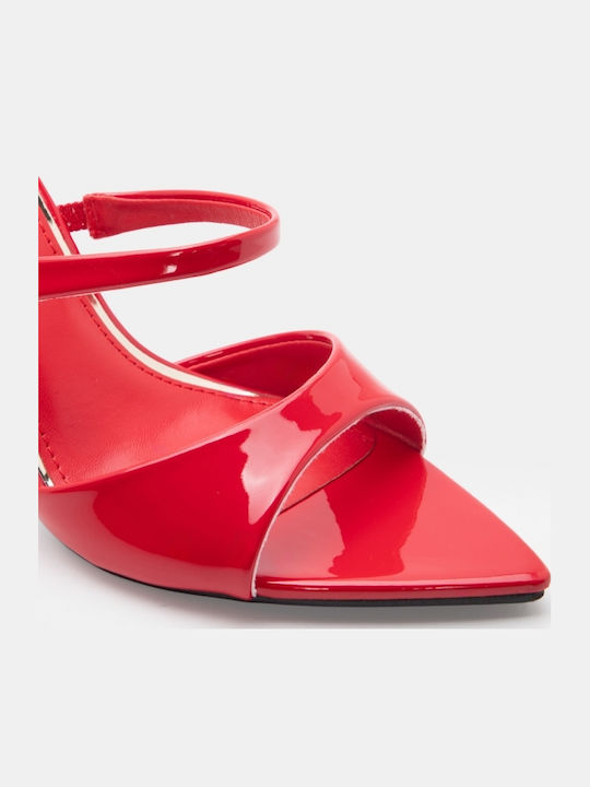 Mules With High Heel In Red Colour