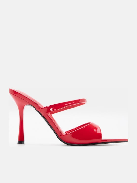 Mules With High Heel In Red Colour