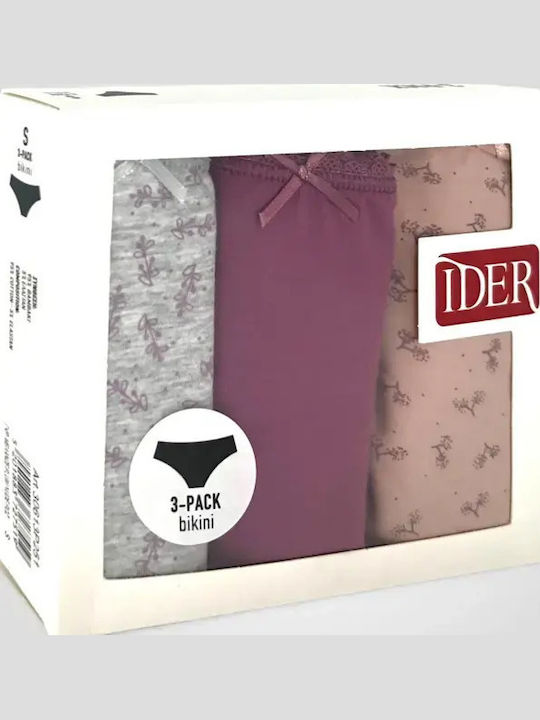 Damen-Slips 3er Pack Burgundisch