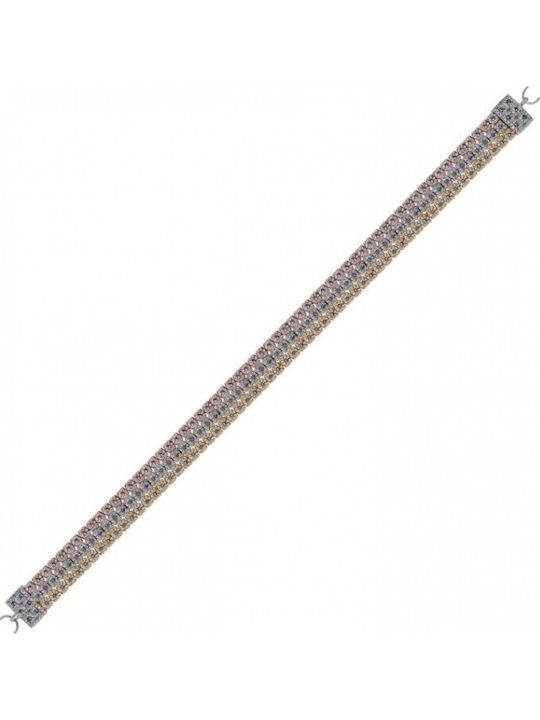 Prince Silvero Women's Riviera Silver Gold Plated Bracelet 15cm