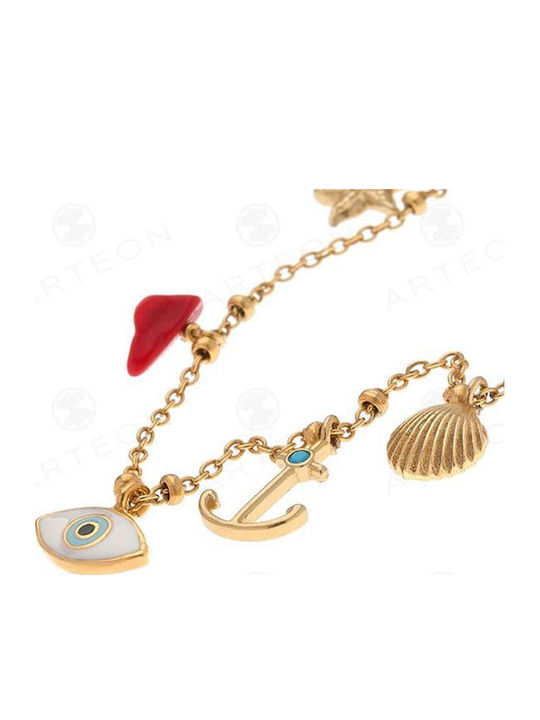 Arteon Women's Silver Gold Plated Chain Bracelet