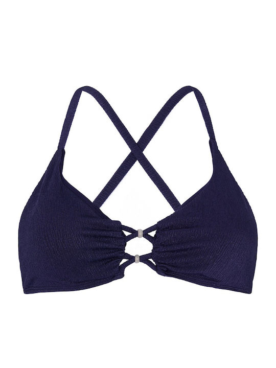 Top De Bikini Cu Burete Albastru