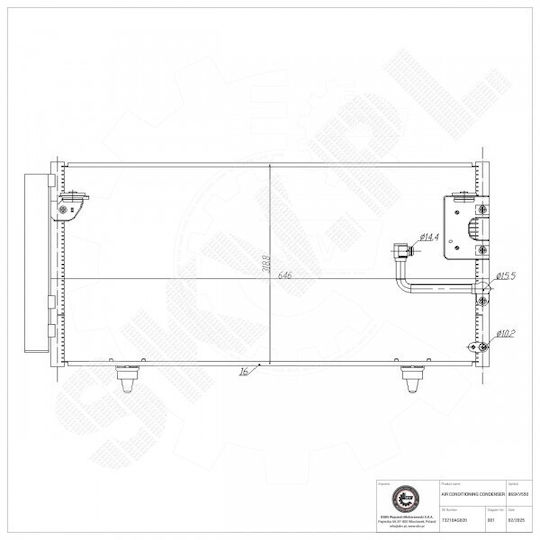 Ψυγείο Κλιματισμού Subaru Legacy Iv Outback 73210ag020