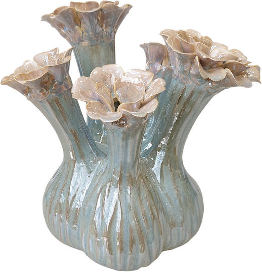Eurolamp Decorative Ceramic Green Vase 26.5x26.5xHcm