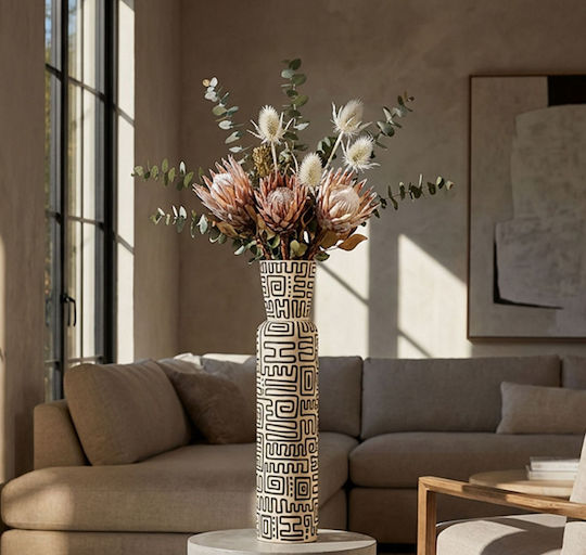 Mauro F Decorative Floor Vase Polyresin Beige