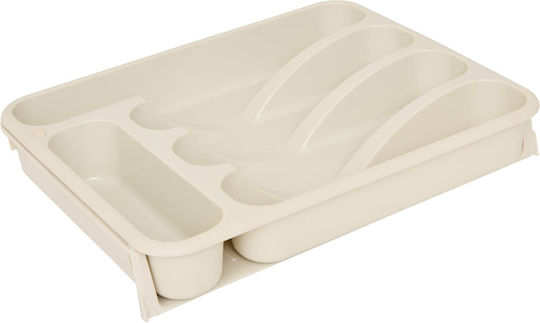 5Five Besteckeinsätze für Schubladen Aufklappbar Kunststoff 48.5x34x6cm Beiges