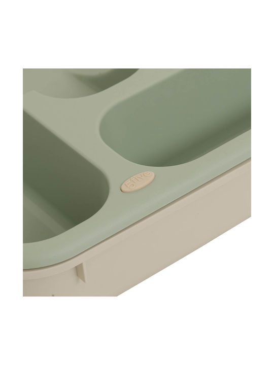 5Five Opening Plastic Drawer Cutlery Tray 48.5x34x6cm Green