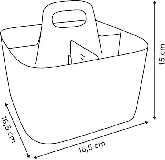 5Five Plastic Pink Cutlery Drainer 16.5x16.5x15cm