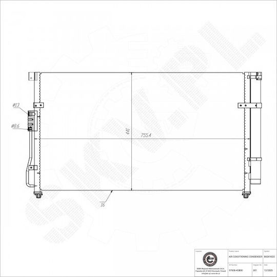Kia Carnival Air Conditioning Dryer 97606-4D800