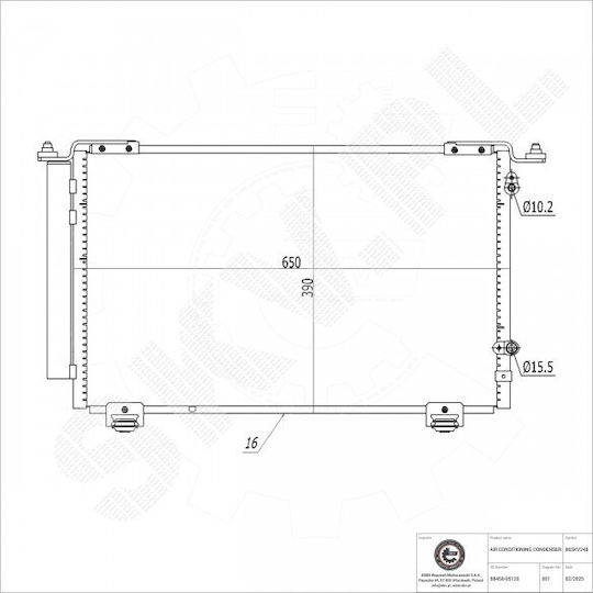 Συμπυκνωτής Κλιματισμού Toyota Avensis Αφυγραντήρα 8845005120