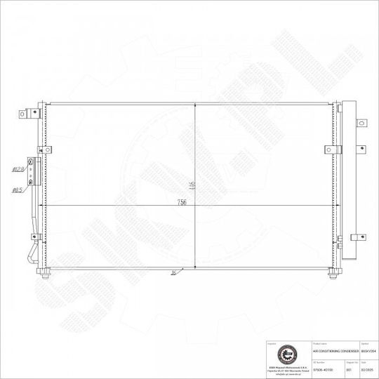 Air Conditioning Condenser Kia Carnival A/C Dryer 976064d100