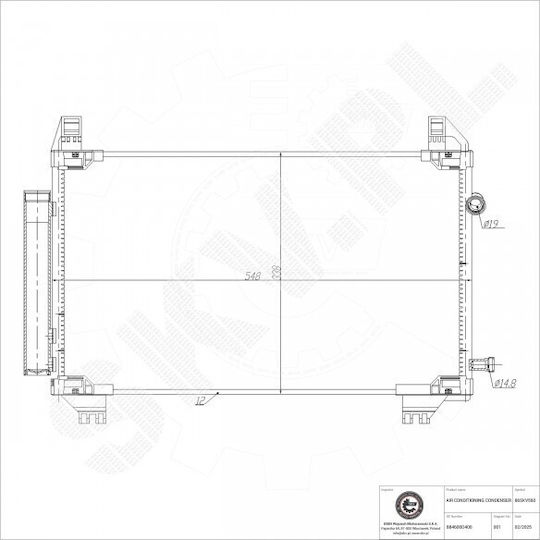Συμπυκνωτής Κλιματισμού Toyota Yaris Αφυγραντήρα 884600d400