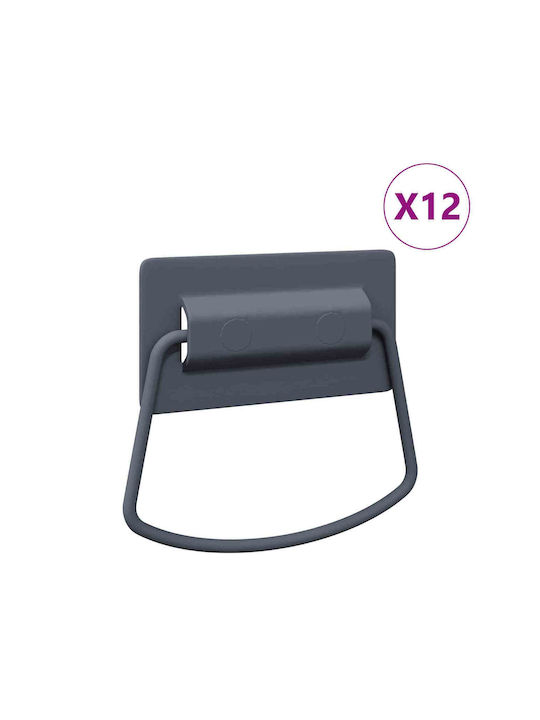 vidaXL Furniture Handle Made of Metallic Anthracite 879433 12 Pieces
