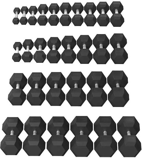 Tunturi Hexagon Rubber Dumbbell 1 x 27.5kg