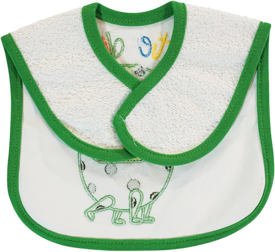 Baby Tone Cute Green Dino Fabric Baby Bib with Hoop & Loop Fastener Cute Green Dino
