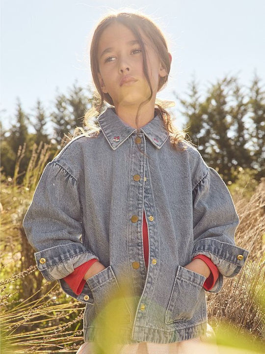 Geacă Denim Pentru Copii Albastră