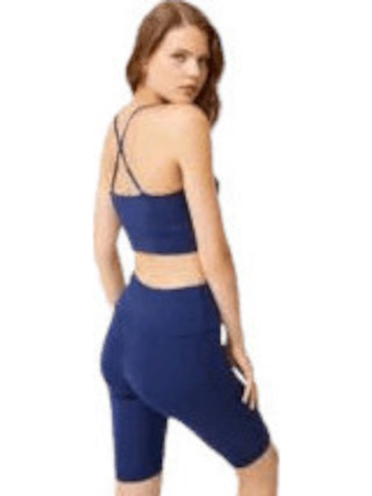 Training Women's Set with Capri High Waist Leggings Dark Blue