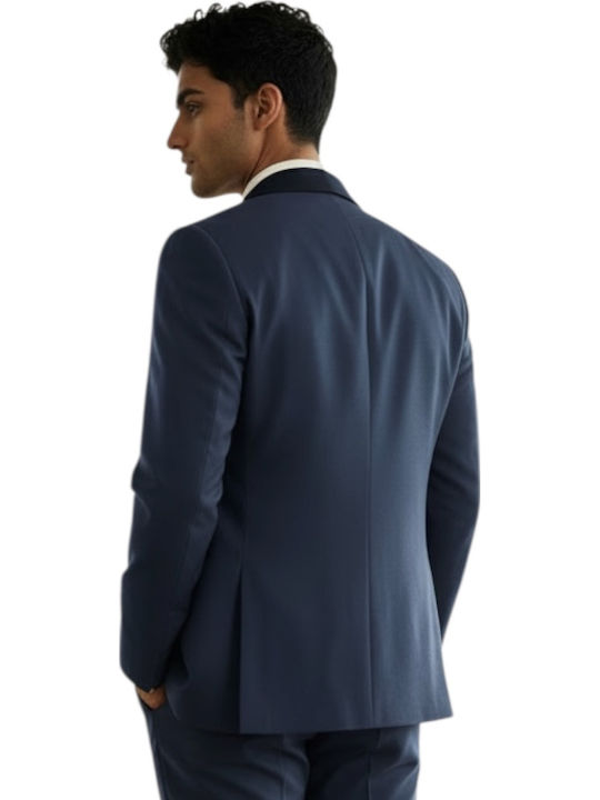 Men's Groom's Suit with Vest Blue
