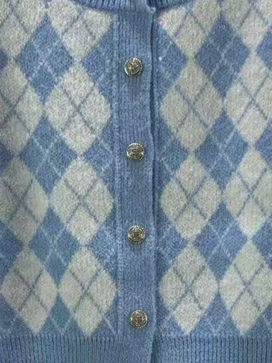 Women's Knitted Cardigan Light Blue
