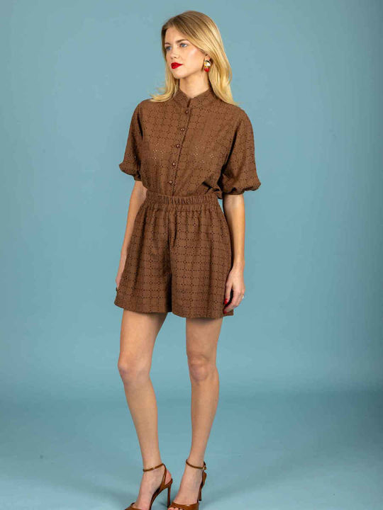 Women's Brown One-piece Shorts