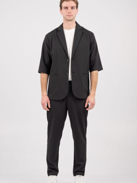 Men’s Suit Jacket With Regular Fit Black