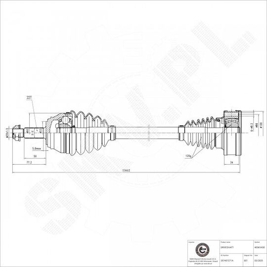 Half Axle Drive Vw Golf III IV Passat Vento Front Left 357407271a