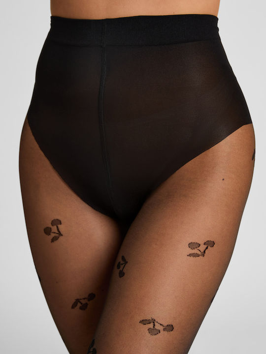 Women's Pantyhose 15 Den Cherries with Print