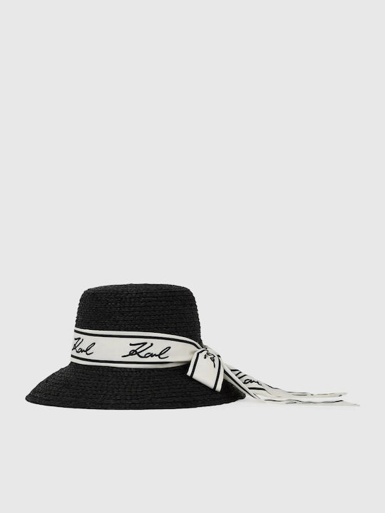 Karl Lagerfeld Women's Wicker Hat Black
