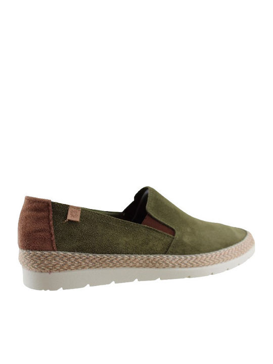 Leder Herren Espadrilles in Grün Farbe