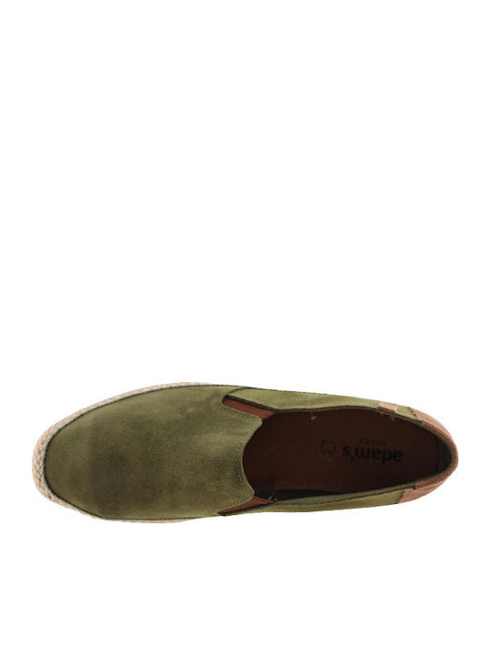 Leder Herren Espadrilles in Grün Farbe