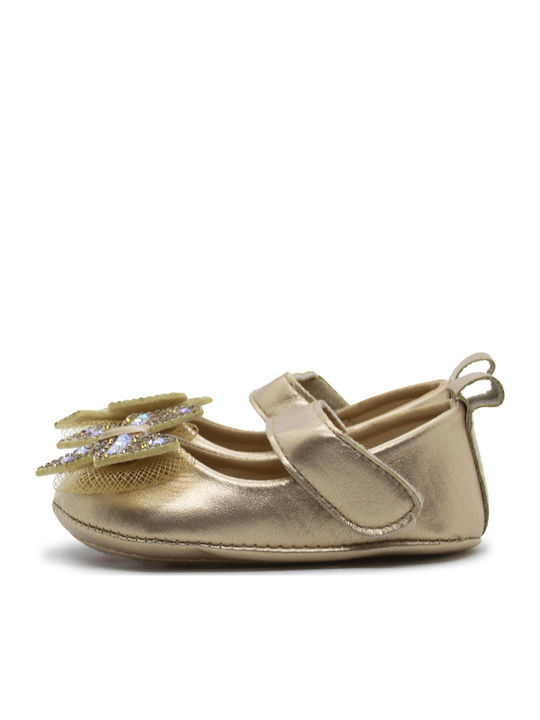 Childrenland Weiche Sohlenschuhe für Babys Goldene Ballerinas