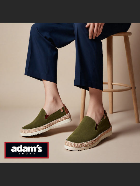 Leder Herren Espadrilles in Grün Farbe