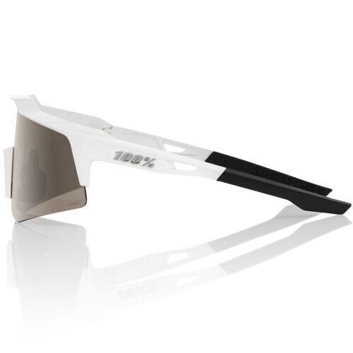 100% Cycling Glasses Speedcraft Xs with White Frame and Mirror Photochromic Lenses