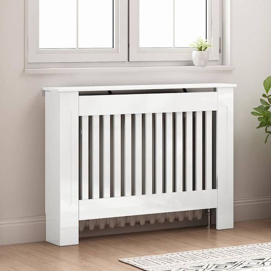 vidaXL Radiator Cover Particleboard White 112x19x81.5cm