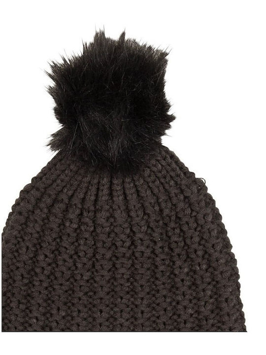 Beanie Γυναικείος Σκούφος Πλεκτός σε Μαύρο χρώμα