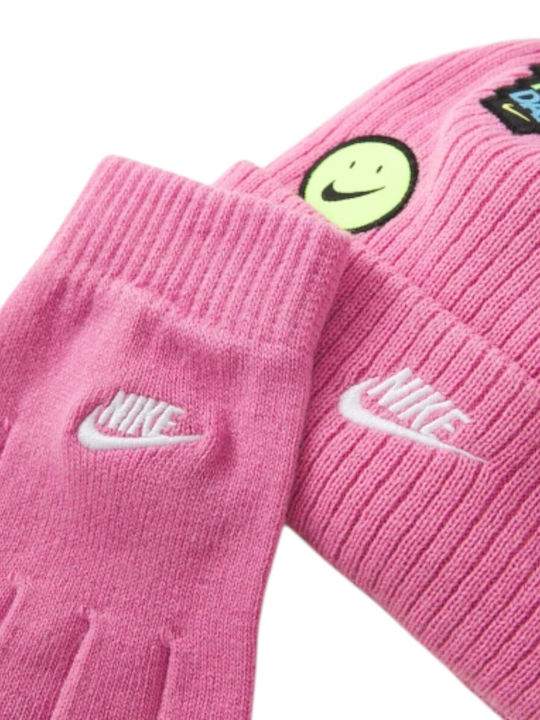 Peak Beanie Unisex Σκούφος Πλεκτός σε Ροζ χρώμα