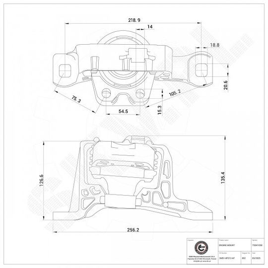 Μπροστινό Δεξί Στήριγμα Κινητήρα Ford C-max Focus C-max Focus Ii Iii Volvo C30 S40 Ii V50 3m516f012af