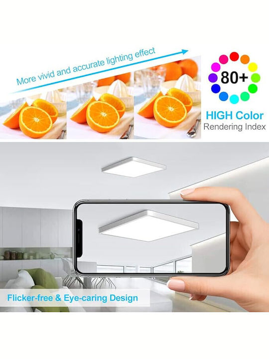 Lightplanet Panou LED Pătrat 18W Cu Lumină Albă Rece 6500K