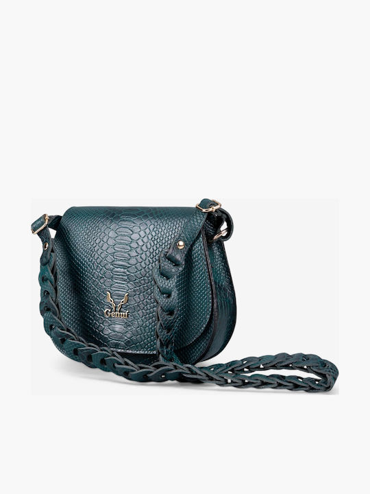 Genuí Leather Damen Schultertasche Grüne