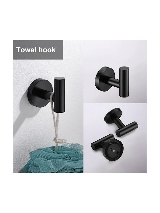 Set Accesorii Baie Montat pe Perete Inox Gri 5 Bucăți
