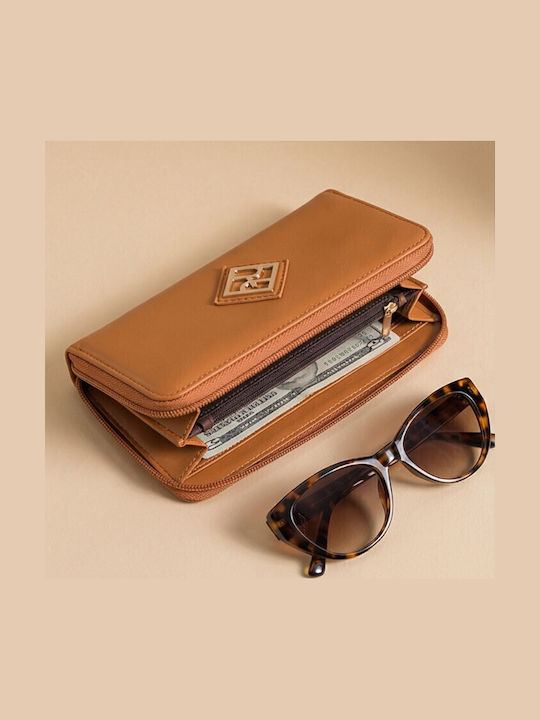 Large Women's Wallet Tabac Brown