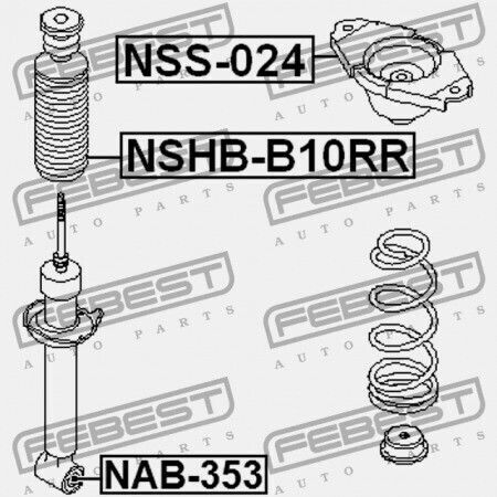 Febest Rear Trunk Shock for Nissan Primera P12e 2002.01-2007.05 El 56210-95f0b