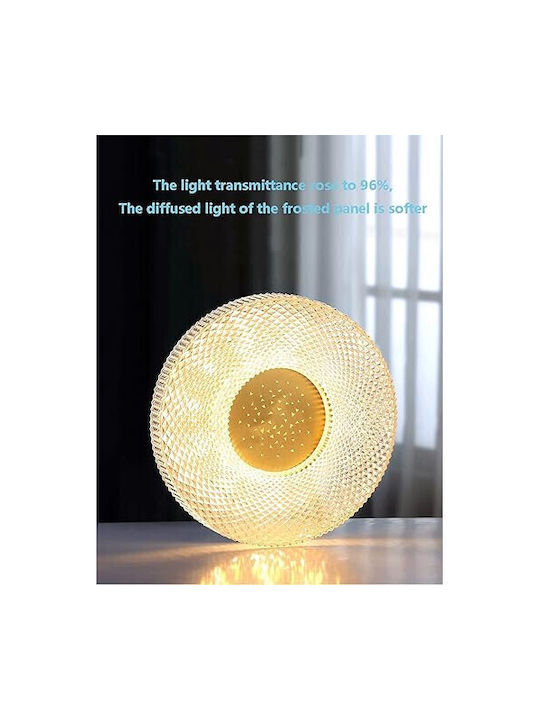 Lightplanet Таванно Осветително Тяло 35см Бяло с Вграден LED и Кристали и Дистанционно Управление