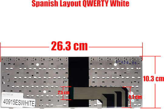 Spanish Laptop Keyboard Advent K4000 8112 8212 9112 9212 9912 4401 Uniwill S20ii S200 K002427b1 71gx20082-00 V-00243ck1-sp K002428b1 ES White Code 40915eswhite