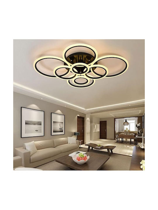 Lightplanet Πλαφονιέρα Οροφής Μαύρη με Ενσωματωμένο LED και Τηλεχειριστήριο