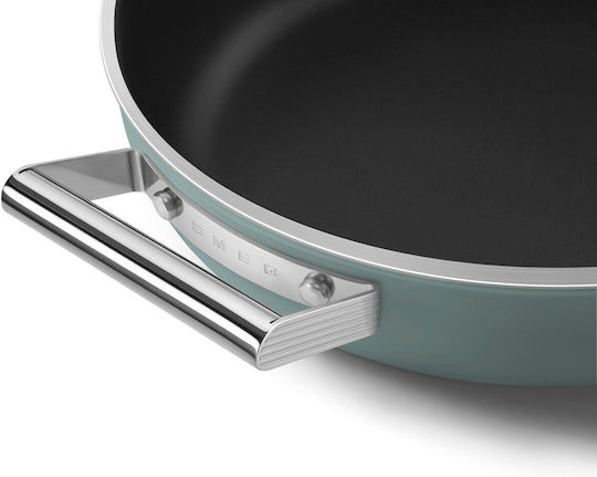 Smeg 50's Style Saute Pan from Aluminum with Lid with Non-Stick Interior Coating 28cm