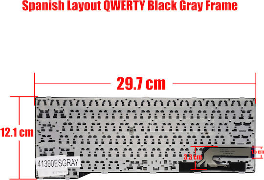 Spanish Laptop Keyboard For Fujitsu Lifebook T725 T726 Q775 Q737 Q736 Cp691163-xx Cp672972 Cp691166 Cp672975 Mp-12r86gb6d8551w Cp683304-03 Cp672972-04 Cp672972-01 ES Black Gray Frame Code 41390esgray
