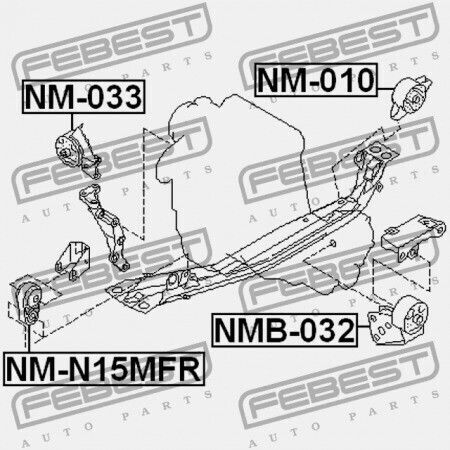 Възглавница За Двигател Задна Nissan Sunny B14 1994.01-1999.08 Jp 11320-59y00
